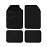 Set 4 tappeti PRIME nero 