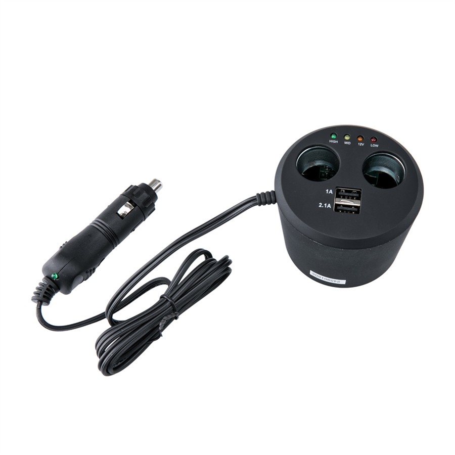 Caricatore Auto USB-C E Accendisigari - Doppia Porta QC3.0 Con Display LED Per Ricarica Rapida