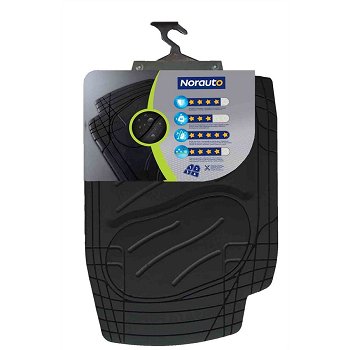 Set di 4 tappeti NORAUTO sagomabili in gomma nera