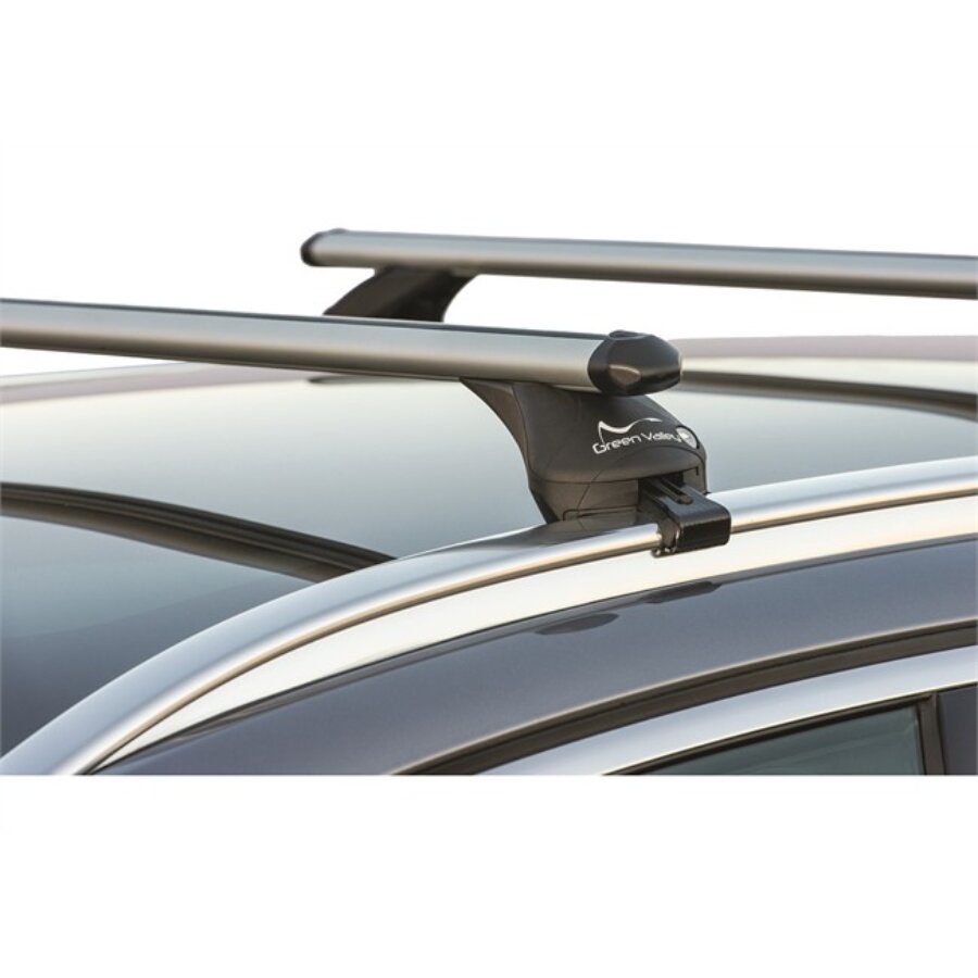 Barre Portatutto Da Tetto Green Valley Easy One 120 Cm - Set Di 2 Per Auto Con Barre Longitudinali