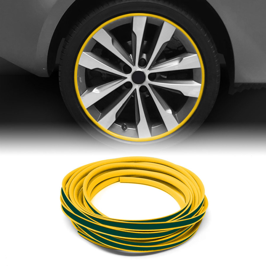 Perfil Adhesivo Amarillo Para Coches - Rollo De 5 Metros, Hecho En Italia
