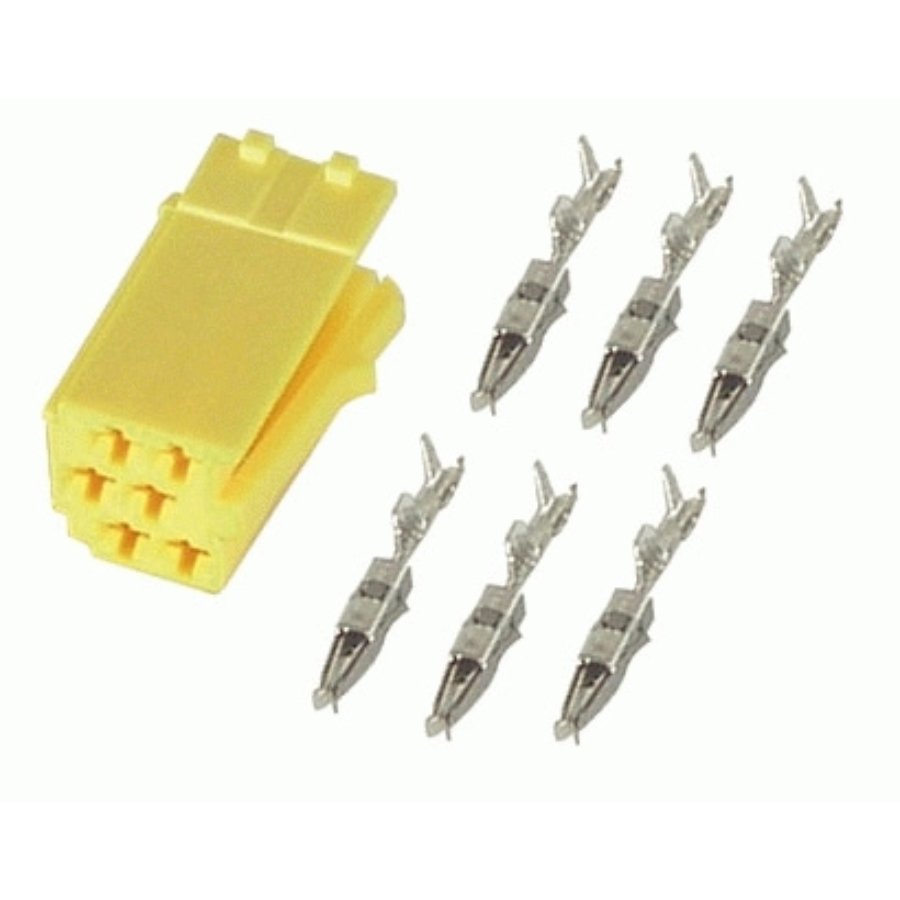 Spina Mini ISO 6 PIN Gialla Per Autoradio - Connettore Vuoto Per Installazione Auto